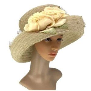 Eric Javits Hat Romantic Floral Netting